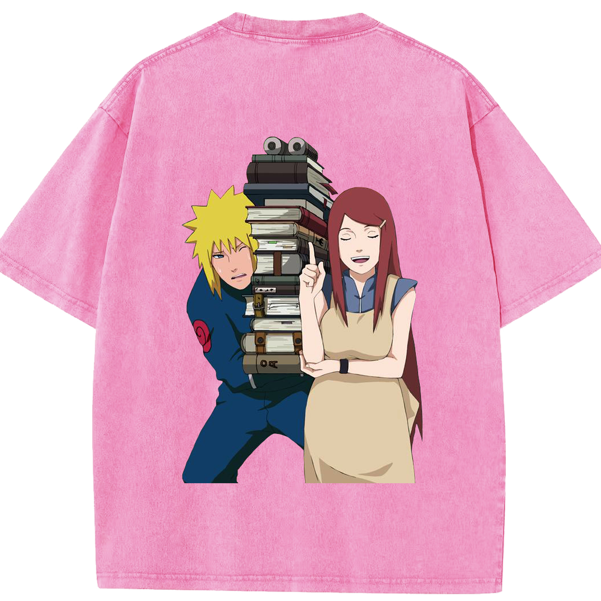 （画像用） NARUTO -ナルト- 波風 ミナト Namikaze Minato 綿100% ヴィンテージ風 半袖Tシャツ（背面プリント）